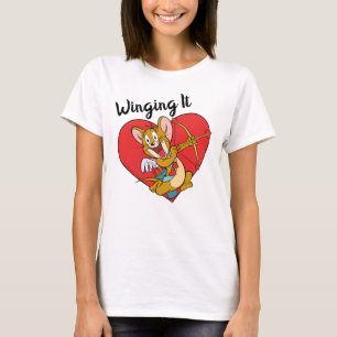 Jerry Mouse Gedprezen als Valentijn Cupid T-shirt
