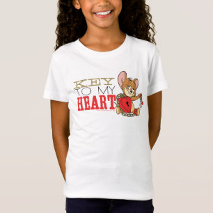 Jerry Mouse "Key to My Heart"-Valentijn T-shirt