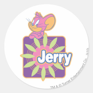 Jerry Neon Mouse Ronde Sticker