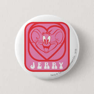 Jerry Pink Hearts Ronde Button 5,7 Cm