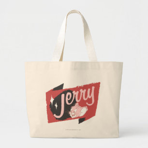 Jerry Red en Black Logo Grote Tote Bag