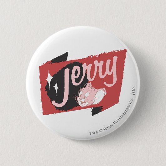 Jerry Red en Black Logo Ronde Button 5,7 Cm (Voorkant)