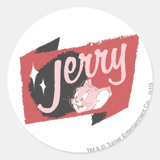 Jerry Red en Black Logo Ronde Sticker (Voorkant)