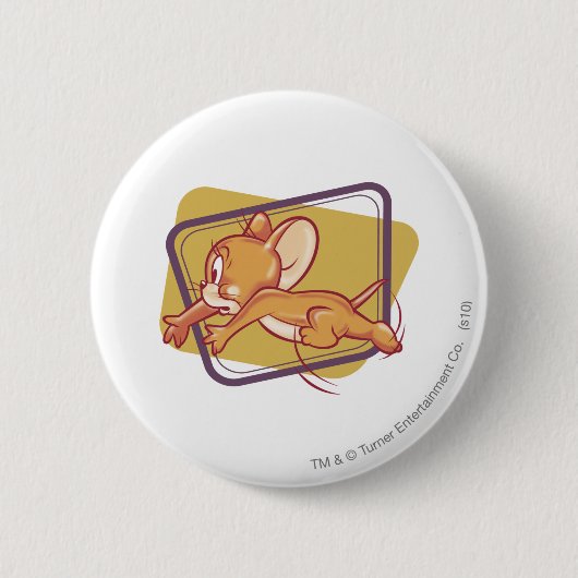 Jerry Running Scared Ronde Button 5,7 Cm (Voorkant)