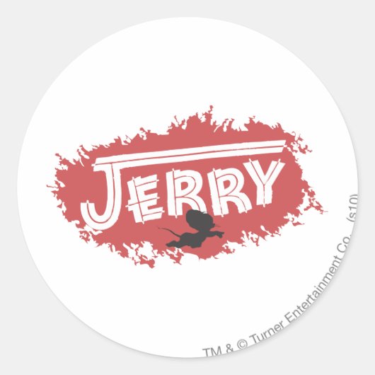 Jerry Silhouette Logo Ronde Sticker (Voorkant)