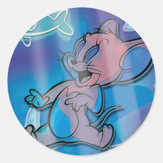 Jerry Trippy Fish Ronde Sticker (Voorkant)