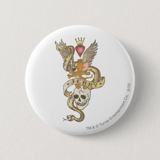 Jerry Twisted Tattoo 2 Ronde Button 5,7 Cm (Voorkant)