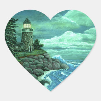 JERRYS LIGHTHOUSE by Ave from ArtRave Hart Sticker