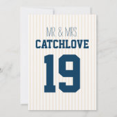 Jersey Baseball Thème Mariage Invitations (Dos)