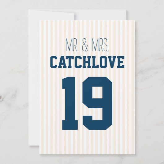 Jersey Baseball Thème Mariage Invitations (Dos)