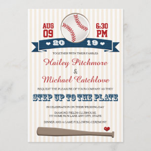 Jersey Baseball Thème Mariage Invitations