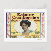 Jersey Belle Eatmor Cranberries Brand Label Briefkaart (Voorkant)