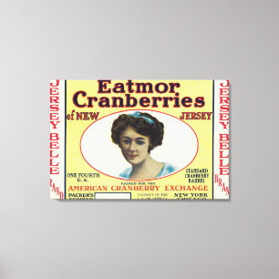 Jersey Belle Eatmor Cranberries Brand Label Canvas Afdruk