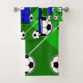 Jersey bleu de football personnalisé avec blanc (En situation)