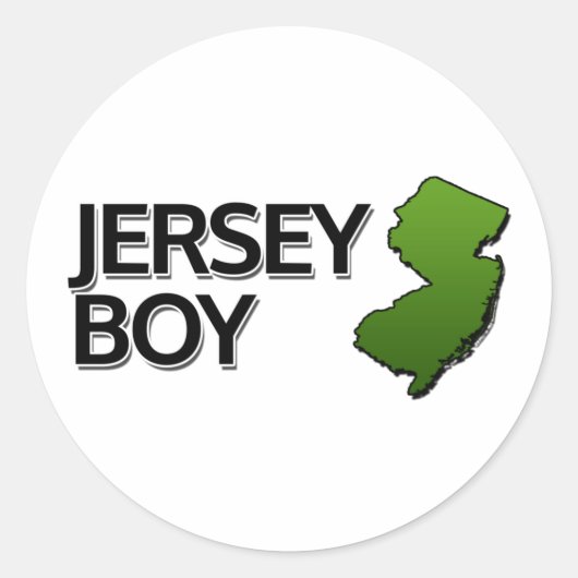 Jersey Boy Ronde Sticker (Voorkant)