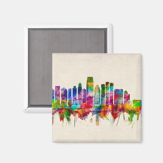 Jersey City New Jersey Skyline Magneet (Voorkant / Achterkant)