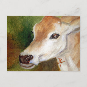 Jersey Cow aceo Briefkaart