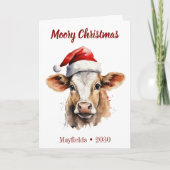 Jersey Cow "Moory Christmas" Carte de vacances pli (Devant)