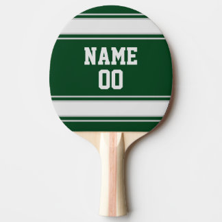 Jersey Dark Green en Gray Personalized Tafeltennisbatje