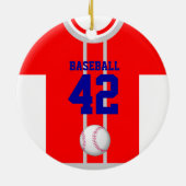 Jersey de baseball blanc ornement rouge (Dos)