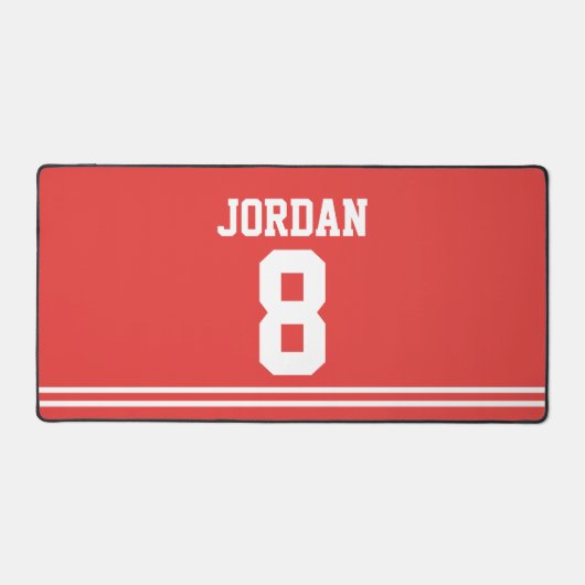 Jersey de football rouge avec nombre (Recto)