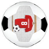 Jersey de football rouge et blanc personnalisé (Tourné)