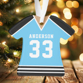 Jersey de hockey bleu et noir personnalisé