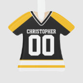 Jersey de hockey sur glace noir/jaune/blanc (dos)