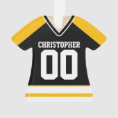 Jersey de hockey sur glace noir/jaune/blanc (devant)