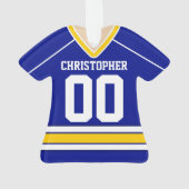 Jersey de hockey sur mesure bleu/blanc/jaune (dos)