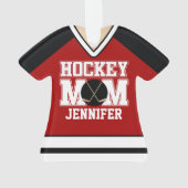 Jersey de la maman de hockey sur glace rouge/noir (dos)