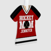 Jersey de la maman de hockey sur glace rouge/noir (devant)