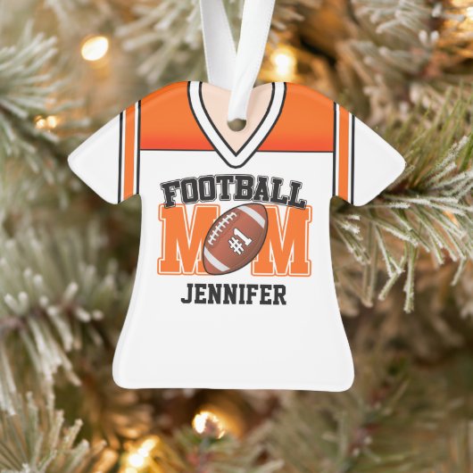 Jersey de maman de football blanc/orange/noir (Arbre)