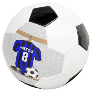 Jersey de soccer à rayures bleues et noires perso