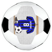 Jersey de soccer à rayures bleues et noires person (Tourné)