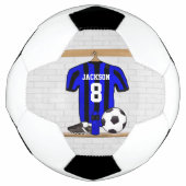 Jersey de soccer à rayures bleues et noires person (Devant)