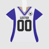 Jersey de soccer bleu/blanc personnalisé (dos)