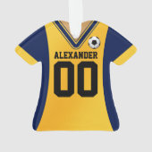 Jersey de soccer bleu/jaune personnalisé (dos)