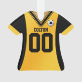 Jersey de soccer noir/jaune personnalisé (dos)