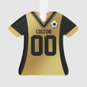 Jersey de soccer noir/or personnalisé (devant)