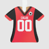 Jersey de soccer noir/rouge personnalisé (devant)