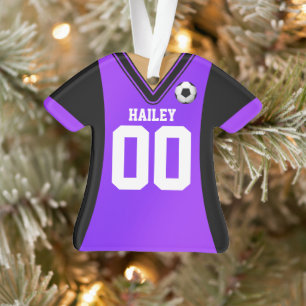 Jersey de soccer noir/violet personnalisé