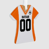 Jersey de soccer orange/blanc personnalisé (devant)
