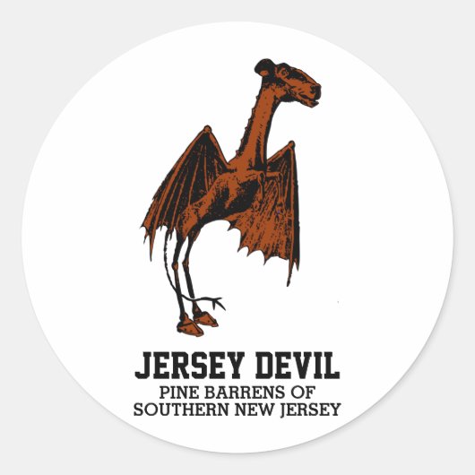 Jersey Devil Creature Cryptid  Ronde Sticker (Voorkant)