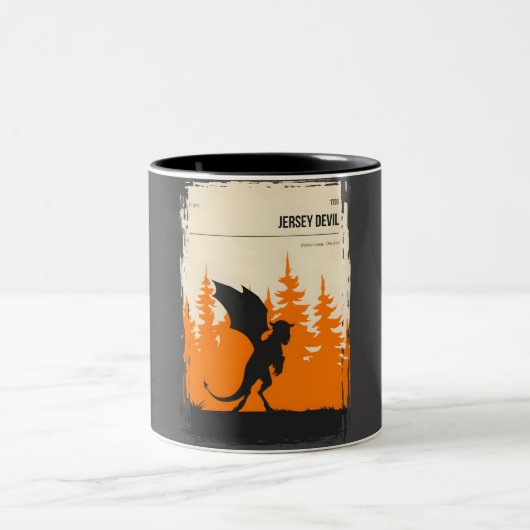 Jersey Devil Cryptid Book Hoesje Poster Tweekleurige Koffiemok (Center)