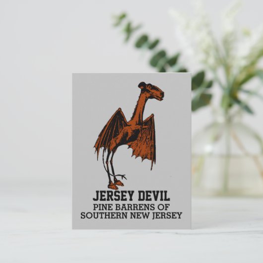 Jersey Devil Cryptid tekst Briefkaart (Staand voorkant)
