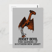 Jersey Devil Cryptid tekst Briefkaart (Voorkant / Achterkant)