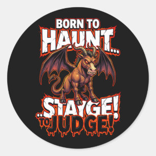 Jersey Devil Geboren Om Te Kwijlen Funny Cryptid H Ronde Sticker