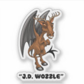 Jersey Devil "J.D. Wozzle" Cryptid sticker (Devant)