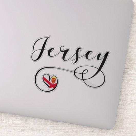 Jersey Flag Heart, Kanaaleilanden Sticker (Detail)
